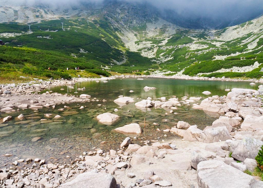 Szlovákia Magas-Tátra Kő-pataki-tó Lomnici-csúcs