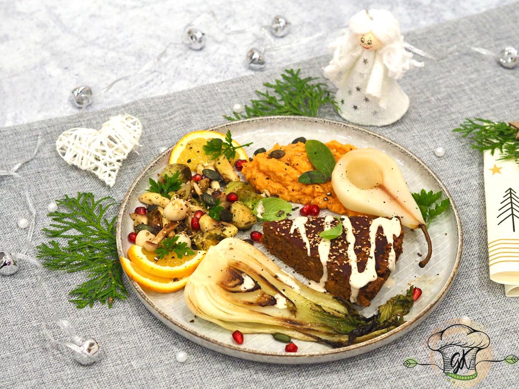 Gluténmenes vegán karácsonyi menü - lencsesült köretekkel
